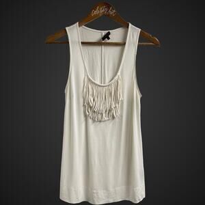Leyendecker Los Angeles Fringe Tank White Medium Designer